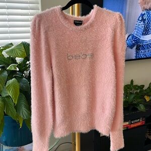 bebe fuzzy pink sweater